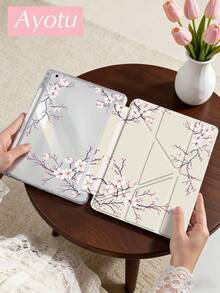 Ayotu 樱花图案平板电脑保护套，兼容 iPad Air 8 (M4) 2026 (11/13 英寸)、Air 11 英寸 M3 2025 / M2 2024、Air 第五代 2022、(A16) 11 英寸第十一代 2025，兼容三星 Galaxy Tab、Kindle Paperwhite 第十二代 2024，透明背壳，时尚图案保护套，具备自动休眠和唤醒功能，气囊保护，适合作为礼物和办公用品。 - 彩色 - 查看 4