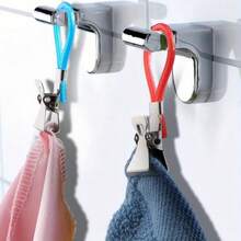 Set Of 4 Towel Clips For Tea Towels, Suitable For Kitchen And Bathroom Use, Featuring Multipurpose Hangers With Loop Hooks For Convenient Home Storage, Sturdy Non-Slip Design With Strong Grip For Dish Cloth, Napkin, And Mother's Day Gift. - Multicolor - View 4