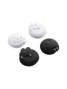 4 chiếc nắp silicon mềm cho cần điều khiển tương thích với - Hình mèo con đen trắng - Xem 8