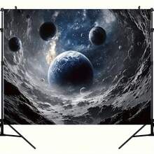 A Stunning Bkdrop Featuring A Starry Sky And Galaxy, For Decorating Living Rooms, Bedrooms, Offices, And Parties. E Of Peh Skin Veet, Has A Horizontal Design, Fabric, Requires No Electricy, And Comes In Various Sizes - 1PC - View 7