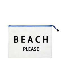 Túi đi biển chống thấm nước và thời trang với họa tiết sao biển "Beach Please". Túi đựng mỹ phẩm trong suốt dung tích lớn với khóa kéo nylon - nhẹ, thích hợp cho mùa xuân và mùa hè, bền chắc, hoàn hảo cho bơi lội, đi biển, lặn biển và các kỳ nghỉ hè, học sinh trở lại trường, túi đựng đồ chống nắng nhẹ, phù hợp làm quà tặng cho bạn bè, gia đình, bạn gái và bạn cùng lớp. Món quà và quà lưu niệm hoàn hảo cho sinh nhật, ngày lễ, tiệc tùng, đám cưới (cho phù dâu), Ngày của Mẹ và Ngày Nhà giáo. - Nhiều màu - Xem 13