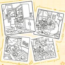 24-Page Coloring Book For Girls, Cute & Comfortable Scenes, Relaxing Daily Life, Releasing Creativity, Great Gift For Mother's Day, Children's Day, Halloween, Christmas, Back To School, Birthday - Single Piece - View 4