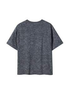 Áo thun ngắn tay phiên bản thường 2026 Acid Wash, phong cách đường phố INS, thẩm mỹ Pinterest, in hình chú vịt ngộ nghĩnh "Are You Pooping?", áo màu xám than cổ điển, kiểu dáng thường ngày. - Màu xám đen - Xem 4