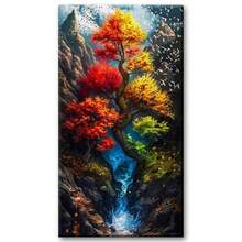 5D DIY 全钻钻石画套装，15.75 英寸 x 27.56 英寸（40 x 70 厘米）无框大尺寸钻石画，手工装饰画，家居墙面装饰，生日、母亲节、情人节、父亲节创意礼物 - 圓鑽 - 查看 21