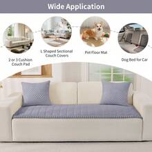 YSTYLE Soft Fleece Sofa Cover, Non-Slip Sofa Cover, Durable And Washable, Suitable For 1/2/3/4 Seater Sofas And Corner Sofas With Chaise Longue Section - Light Grey - View 3