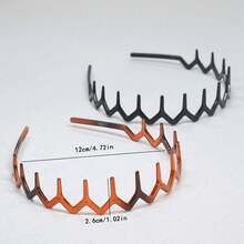 1/2/4件装波浪形锯齿豹纹宽发箍，时尚简约发箍，波浪形发箍，发饰 - 彩色 - 查看 12