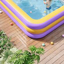 Large Inflatable Dinosaur Theme Swimming Pool With Playground Function, Made Of Durable PVC Material, Foldable And Portable, Suitable For Family Water Games And Yard Parties, Outdoor Dinosaur Theme Inflatable Swimming Pool - Swimming Pool - View 3