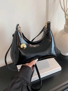 Túi đeo chéo nữ thanh lịch, dung tích lớn, chất liệu nylon chống thấm nước, thiết kế thời trang đa năng phù hợp cho người đi làm, dây đeo vai có thể điều chỉnh, phụ kiện du lịch sành điệu và nhẹ nhàng. - màu đen - Xem 6