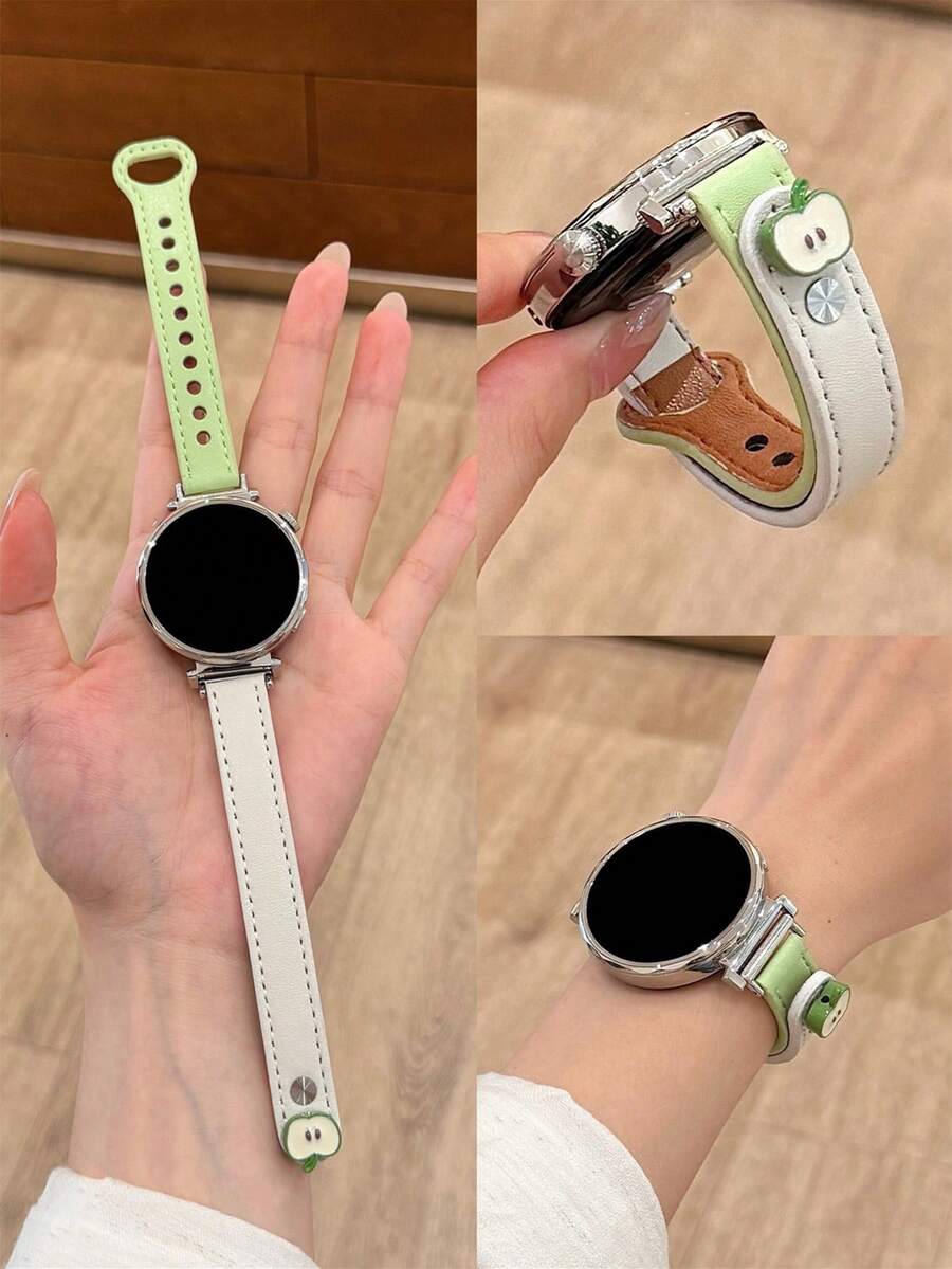 纤薄真皮表带，适用于 18 毫米、20 毫米和 22 毫米表盘，兼容三星 Watch4/5/6/7、GT6/GT5/GT4/GT3 等智能手表，是返校季的理想礼物