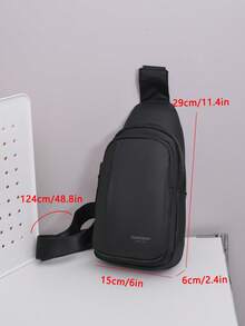 2026新款男士极简斜挎包，时尚休闲单肩包，大容量运动小背包 - 黑色 - 查看 5