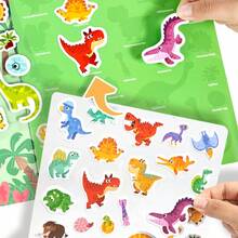 Large Scene Animal Bubble Sticker Book, Children's Sticker Art, Preschool Early Education Enlightenment Cognitive Fruit Recognition Toys, 2-3-6 Years Old - Multicolor - View 10