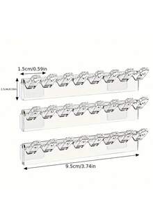 Bộ 3 giá treo trang sức gắn tường 8 lỗ kèm móc treo vòng cổ, vòng tay và bông tai - Giá trưng bày chống rối, tháp đựng trang sức. - Màu trong suốt - Xem 4