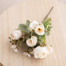 1/3/60pcs Artificial Roses Fabric Flowers - Multipurpose Decorative Flowers Suitable For Weddings, Engagements, Home And Seasonal Celebrations - Vase Not Included - White - View 9