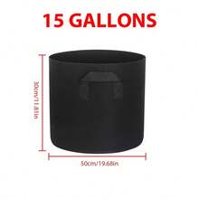 1-5 Túi trồng rau/hoa/cây cảnh, dung tích 5/10/15 gallon, chất liệu vải không dệt dày dặn, thoáng khí, có tay cầm. - màu đen - Xem 13