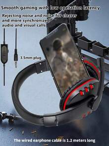 Wired Headphones With Microphone, Suitable For Work Meetings, Learning Recording, Gaming And Entertainment, Comfortable Wearing, Clear Calls, With Noise-Cancelling Microphone, 3.5mm Jack, Volume Control, Compatible With: Switch/Smartphone/PC/Tablet - Black and Red - View 6