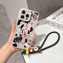 This Disney Mickey Mouse Pattern Lanyard Phone Case Features A Strong Magnetic Closure And Full Coverage Of Acrylic And TPU Material. It's Shockproof, Lightweight, And Suitable For IPhone17/16/11/13/15/15 Plus/15 Pro/15 Pro Max/12/14 Pro Max/11 Pro Max/12 Pro/12 Pro Max/13. It's A Popular Birthday Gift, Business Gift, Durable, Stain-Resistant, And Fingerprint-Resistant New Phone Case For Men And Women. It Also Includes A Mickey Mouse Phone Case And Mickey Mouse Doll Bracelet. Compatible With SamsungGalaxy S20, S21, S22, S23, And S24 Series. It's The Perfect Gift For Friends And Family. This Stylish Phone Case Is Fun, Lightweight, And Durable. IPhone17 Pro Max Phone Case, Minnie Phone Case. - Trong sáng - Xem 7