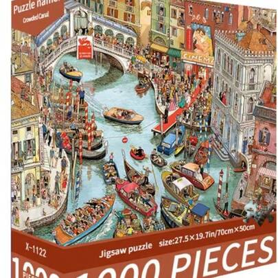 1 Hộp Tranh Ghép Hình Kênh Đào Đông Đông, 1000 Mảnh, Kích Thước 70cm*50cm, Phong Cách Tranh Sơn Dầu, Tranh Phong Cảnh Hoạt Hình, Giúp Giảm Căng Thẳng Cho Người Lớn, Trang Trí Nghệ Thuật Lớn, Quà Tặng Halloween, Giáng Sinh, Ngày Valentine