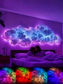 Best-Selling USB Cloud Lightning Lamp - Remote Control And Voice Control LED DIY Atmosphere Light Suitable For Gaming Room | Customizable Shape, Multi-Scene RGB Color Change Decoration (Gaming Room/Holiday Decoration/Room Decoration/Advertising Display) - White - View 1