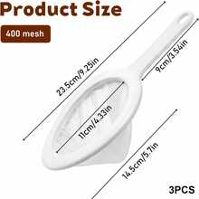 Ultra-Fine Nylon Mesh Strainer 5.51 Inch, Plastic Sieve Fine Mesh With Handle, Kitchen Food Yogurt Mesh Sieve, Mini Brine Shrimp Separation For Filtering Juice Milk Soy Coffee Honey Wine (400 Mesh) - Multicolor - View 9
