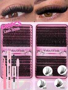 640Pcs DCurl Natural Lash Clusters,10D-100D Mixed Density.Large Capacity Manga & Classic Style Lashes,Long-Lasting And Beginner-Friendly.All-In-One Set With Glue,Tweezers & Brush,Perfect For Daily Looks,Parties,Weddings,Christmas And Music Festivals - Mauve Purple - View 19