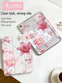 Ayotu 这款百合花与标语平板电脑保护套兼容 iPad Air 8 (M4) 2026 (11/13 英寸)、Air 11 英寸 M3 2025 / M2 2024、Air 第五代 2022、(A16) 11 英寸第十一代 2025，也兼容三星 Galaxy Tab 和 Kindle Paperwhite 第十二代 2024。透明背壳，时尚图案保护套，具备自动休眠和唤醒功能，气囊保护，适合作为礼物和办公用品。 - 彩色 - 查看 3