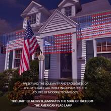 1PC, 210LED USB Powered American Flag LED Curtain String Lights 4th Of July Patriotic Fairy Lights For Independence Day Home Garden Yard Patio Balcony Indoor Outdoor Festival Celebration Bedroom Living Room Decor (Without Battery) - LED String Light - View 5
