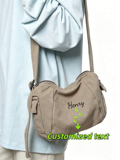 Personalized Crossbody Bag, Custom-Named Practical Single Shoulder Bag, Lightweight Small Backpack, Small Luggage Bag With Side Pocket Suitable For Both Men And Women, Travel Bag