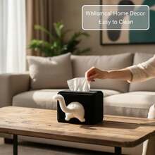 Hộp đựng khăn giấy hình mông mèo, hộp đựng khăn giấy hình thú nhồi bông ngộ nghĩnh dùng cho xe hơi và văn phòng tại nhà, hộp đựng khăn giấy mềm mại dễ thương. - màu đen - Xem 4
