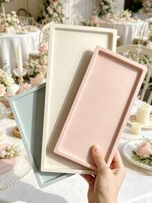 1pc Rectangular Silicone Mold Tray, Durable And Easy To Demold, Suitable For Epoxy Resin, Gypsum, Concrete Arts And Crafts, Ideal For Home Desktop Decor, Desktop Storage And Handmade Gift Making - A - View 3
