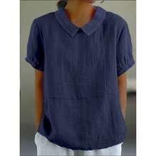 New Solid-Color Cotton-Linen Tops For Women, Spring Collection - White - View 8