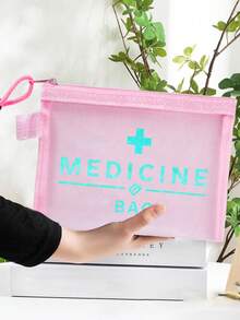 Nécessaire de malha com logo "Medication" em azul-petróleo brilhante, estojo portátil, bolsa de maquiagem, organizador de cuidados com a pele, item essencial para viagens, volta às aulas, material escolar, presente para madrinhas, presente de Dia das Mães, presente de aniversário, presente para amigos e professores, bolsa para guardar medicamentos, organizador de banheiro, porta-joias, porta-batom e porta-maquiagem, nécessaire para estudantes, presente para esposa, família, amigos e colegas de trabalho. - Multicolorido - Ver 7