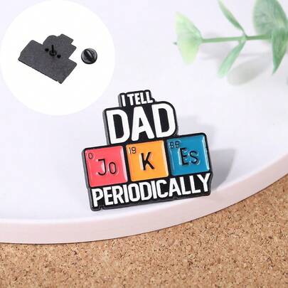 Ghim cài áo hình chữ cái tiếng Anh trong Bảng tuần hoàn các nguyên tố hóa học, huy hiệu trang trí bao bì quần áo, huy hiệu sáng tạo.