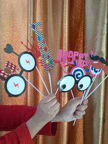 31pcs Birthday Party Photo Booth Props, Including Glasses, Hats, Ties, Mustaches, Lips And Other Creative Paper Photobooth Decorations, Suitable For Birthday Parties, Hawaiian Parties, Weddings And Graduations - Photo Props - View 8
