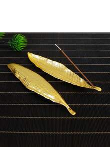 2 Peças Suporte de Incenso em Formato de Folha, Queimador de Incenso Doméstico Interno com Design Texturizado de Folha para Sala de Chá, Estudo, Difusor de Fragrância Estilo Zen, Decoração Natural, Suporte de Incenso Criativo Minimalista, Adequado para Escritório, Estúdio de Yoga, Academia - multicolorido - Visão 9