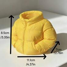 3D打印羽绒服笔筒，可爱迷你桌面装饰，家居饰品，文具收纳，适合感恩节、圣诞节、情人节 - 黃色 - 查看 5