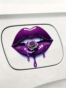 Hình dán xe hơi và hoa môi tím quyến rũ, decal vinyl chống thấm nước với hiệu ứng nhỏ giọt, trang trí thân xe cá nhân hóa cho ô tô, xe tải, xe máy, máy tính xách tay và cửa sổ, hình dán nghệ thuật PVC. - A - Xem 7