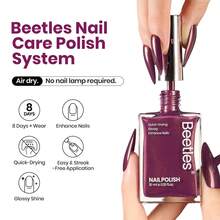 Beetles 1Pcs 15ml Nail Polish  - Burgundy Red Wine Dreamscape Glitter Nail Polish Fast Drying & Long Lasting Nail Lacquer Art Effect For Nail DIY Salon At Home Gifts For Women - Giấc Mơ Rượu Vang - Xem 2