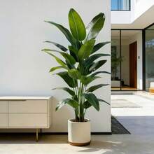 Large Artificial Banana Tree, Low Maintenance Plastic Decor, Suitable For Indoor And Outdoor Use. Perfect For Garden, Wedding, Home And Office, Ideal For Hawaiian, Modern Nordic Or Tropical Theme Design. Suitable For Home, Office, Wedding, Party, Porch And Window Sill Decoration, No Maintenance, No Power Required, Can Achieve Indoor And Outdoor Decoration, Modern Style, Natural Appearance (Without Pot) - Multicolor - View 4
