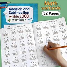 32-Page 1000 Addition & Subtraction Math Learning Workbook, Math Practice Paper, Learning Activity Sheets, Early Math Education, School Learning & Educational Writing Supplies - Multicolor - View 10