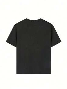 ClassicPlayera estampada con diseño de una pintura famosa, estampado, casual de mujer, cuello redondo, manga corta, para todos los días, llamativa, moderna, holgada, paraí.Summer Tee - Negro - Ver 3