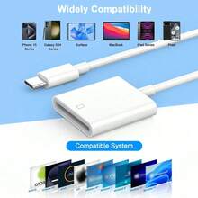 USB-C/Lightning 转 SD 卡相机读卡器适配器，便携式通用型，兼容 ，可追踪相机画面，即插即用，兼容 17/16/15/14/13/12、Galaxy 系列 - 查看 12