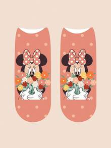 Bộ 5 đôi tất Disney dành cho nữ/đôi, thiết kế cá nhân hóa, đầy thú vị, màu sắc tươi tắn, họa tiết hoạt hình sáng tạo, thích hợp làm quà tặng lễ hội, thoải mái và thoáng khí, tăng thêm không khí gia đình, thời trang, phù hợp cho cả nam và nữ, tất hoạt hình vui nhộn, Mickey, Minnie, Donald, Daisy, Goofy, Pluto - Nhiều màu - Xem 5