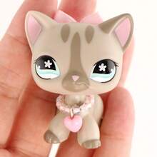 For LPS Shorthair Cat #468 Collectible Dolls,Green White Black Star Eyes,Mini Pet Shop Rare Collectible Figure With Accessories,Birthday Christmas Halloween Gift - màu nâu - Xem 5