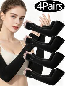 3 pares / 1 par de mangas protectoras para el brazo, transpirables y con protección solar, adecuadas para conducir, golf, pesca, ciclismo, senderismo y deportes al aire libre - Multicolor - Ver 10