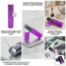 2Pcs Bling Rhinestone LipstickStun Gun Self Defense Keychain Set, Safety Guard Tool - Lightweight Sturdy For Evening Jogging, Solo Travel & Night Returns, Essential Daily Safety Gear For All Users - Nhiều màu - Xem 11