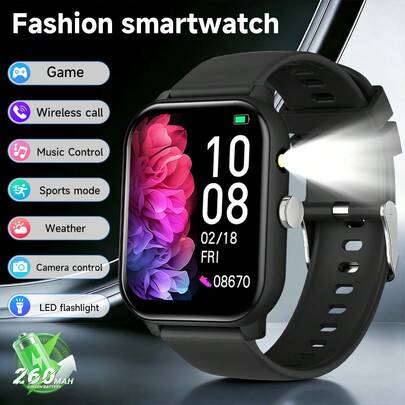 1.83-Inch Large Display Kids Smart Watch - 260mAh Big Battery, Voice Control, Flashlight, Alarm And Notification Reminder, Suitable For Boys And Girls For School, Sports, Camping And Daily Use