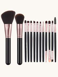 13pcs Pink Professional Makeup Brush Set, Blush Brush, Powder Brush, Concealer Brush, Eyeshadow Brush, Full Set Travel Gift - Multicolor - View 1