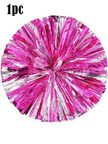 3pcs Cheerleading Pom Poms And Large Cheer Bow Metallic Cheer Supplies Team Spirit Sports Dance Cheer Equipment Purple Mini Cheer Poms Stitch Costume Cheer Gear - Multicolor - View 9