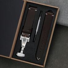 Oil Wax Leather Watch Strap For Men And Women 18mm 20mm 22mm With Quick Release Spring Bar Butterfly Buckle And Gift Box Replacement Calfskin Watch Band - Mouldless - View 26