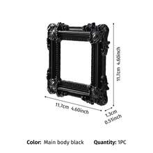 1件裝歐式3D花卉圖案黑色拍照道具相框身體裝飾，洛可可迷你雕花鏤空框，巴洛克樹脂鏤空小相框，裝飾相框，DIY裝飾擺件，適用於攝影道具、迷你屋裝飾道具、節日氛圍裝飾道具 - 黑色 - 查看 19